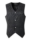 DarcChic Mens Vest Waistcoat Gothic Steampunk Victorian (M, Black)