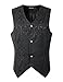 DarcChic Mens Gothic Vest Waistcoat Steampunk Victorian (XXXL, Black)