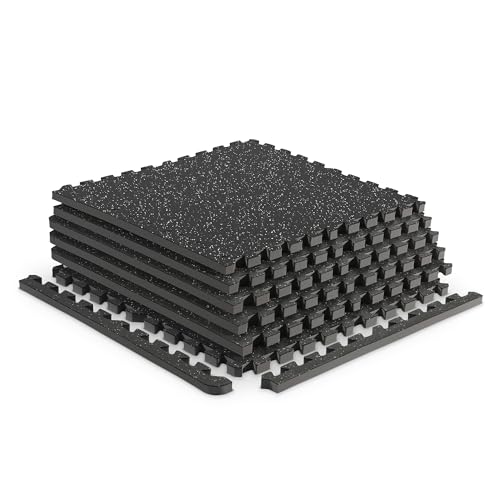 Marcy Mat-46 Bodenmatte mit doppelter Dichte, Gummi-Oberseite, Eva-Schaum, Heim-Fitness-Bodenmatte für Trainingsgeräte und Zubehör