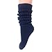 AWS/American Made Slouchy Scrunch Cotton Slouch Socks for Women Shoe Size 5 to 10 (Navy, 3 Pairs)