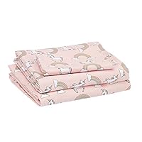 Amazon Basics Kids Unicorns & Rainbows Soft, Easy-Wash Microfiber Sheet Set - Twin, Peony Pink Unicorns Amazon Basics Kids Unicorns & Rainbows Soft, Easy-Wash Microfiber Sheet Set - Twin, Peony Pink Unicorns