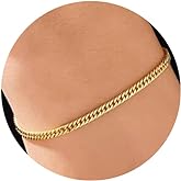 Memgift Stainless Steel Cuban Chain Bracelets for Men & Women - 6.5/7/7.5/8/9 Inch Gold Plated & Silver Stainless Steel Fashion Jewelry Bracelet