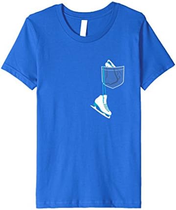Kids Ice Skating Shoes In Pocket Tee Shirt - Skating Shirt 10 Royal Blue