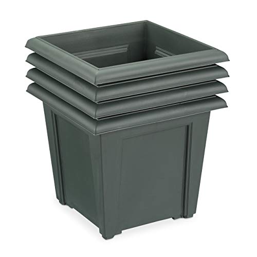 Relaxdays 40 x Pflanzkübel, quadratisch, außen u. innen, Kunststoff, Pflanztopf, Füllmenge 5 Liter Erde, Blumenkübel… – Bild 7