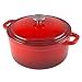 Zelancio Cookware 6-Quart Enameled Cast Iron Dutch Oven Cooking Dish with Self-Basting Lid, Red