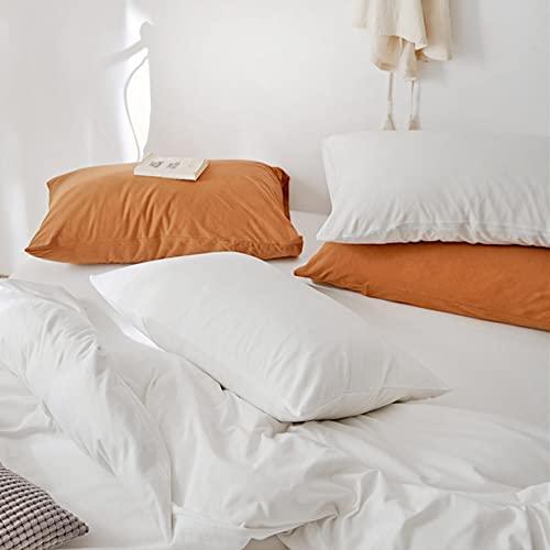 ETDIFFE WHITE DUVET COVER TWIN SIZE, 2PC TWIN XL SOFT FARMHOUSE BEDDING COMFORTER COVER SET WITH ZIPPER CLOSURE, 1 LIGHTWEIGHT MICROFIBER DUVET COVER (68X90 INCHES) AND 1 PILLOWCASE