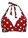 Women's Retro 50s Plaid Pattern Polka Dot Halter Molded Soft Pads Vintage Bikini Swimsuits Tops