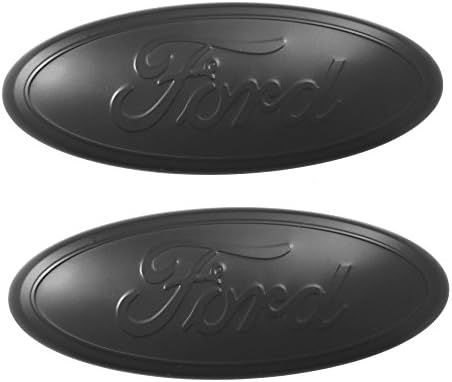 2005-2014 Ford F150 MATTE FLAT BLACK USA Oval 9" X 3.5" Front Grille And Rear (Without Camera) Replacement Badge Emblem Medallion Name Plate