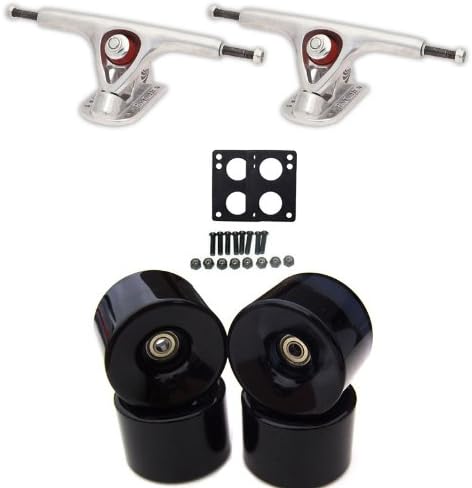 COMBO PARIS TRUCKS BLACK WHEELS BEARINGS DROP THROUGH LONGBOARD SKATEBOARD THRU