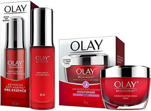 ナイトケアセット Olay オレイ Regenerist リジェネリスト マイクロスカルプティング ナイトクリーム 50g 海外直送品 40ml ユースプレエッセンス 全店販売中