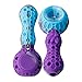 Indestructible Honeycomb Silicone Straw with Cleaner Cover and Glass Free Decor Bowl Inside (Purple/Blue)