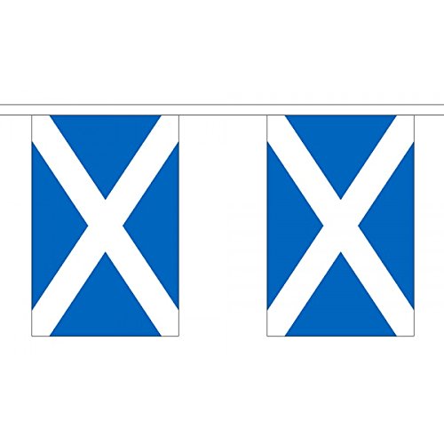 9m (6" x 9") 30 Flag Scotland Scottish Light Blue St Andrews Saltire Polyester Material Bunting