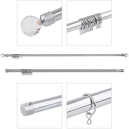homgrace palo de cortina con bola