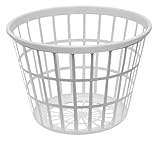 United Solutions LN0108 White Round Plastic Laundry Basket - Small Laundry Basket Round in White