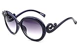 Outray Women's Designer Baroque Swirl Arms Oversized Sunglasses