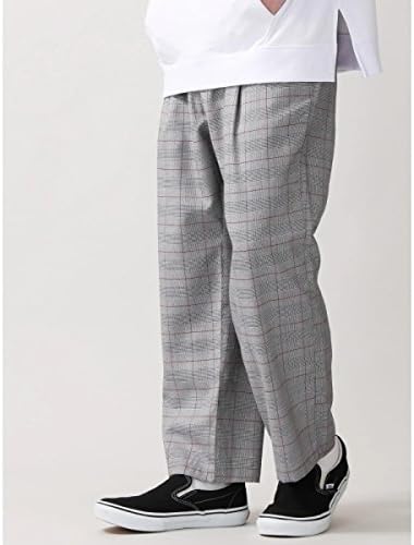 Amazon ウィゴー メンズ Wego ウィゴー Wego グレンチェックワイドスラックス グレー系チェック1 M ロングパンツ 通販