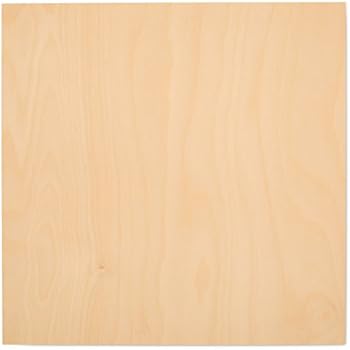 3 mm 1/8 x 12 x 12 Inch Premium Baltic Birch Plywood, Box of 45 B/BB Grade Birch Veneer Sheets by Woodpeckers