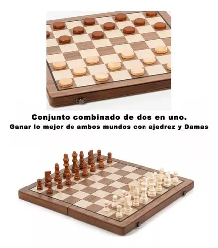 YUHOHO Juego De Ajedrez Y Damas Magnético 39x39cm,Tablero Plegable,Interesantes Juegos de Estrategia Que mejoran el Pensamiento lógico y Las Habilidades de Pensamiento Independiente