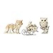 Enesco Jim Shore Heartwood Creek White Woodland Owl, Squirrel, and Bunny, 2.5