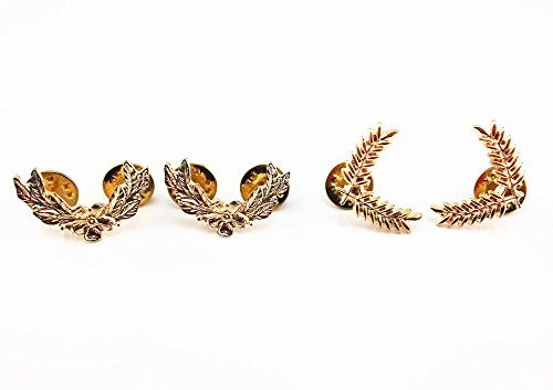 yueton?2 Pairs Metal Wheat Brooch Suit Shirt Collar Decoration Parts