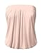 DRESSIS Wowen's Solid Natural Pleated Tube Top ROSE 3XL