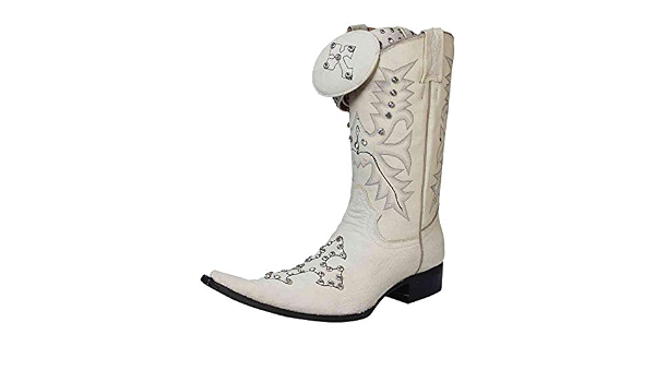 Amazon.com: Bota Vaquera Aguila Real (spcls) imit cuello de toro Cruz ID  91069 CS4 Crema : Ropa, Zapatos y Joyería