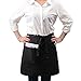 Rotanet Poly Cotton Waist Apron-Kitchen Cooking Restaurant Bistro Craft Garden Half Aprons with 3 Pockets for Men, Women, Chef, Baker, Servers, Waitress, Waiter, Craftsmen (Black)