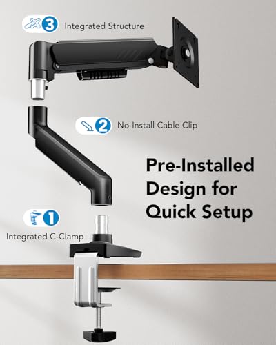 HUANUO 2 in 1 Function Laptop Mount with Tray, Fits 13"-34″ Monitors & Up to 17″ Notebook, Ergonomic Laptop Arm with Full Motion Adjustment, Pre-assembled for Easy Setup, VESA 75x75mm/100x100mm