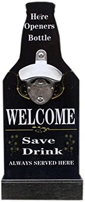 RedBeana Loft Wall Decor Bottle Opener Home Decor, 5 designs (C-Welcome, 30cm (H) x 11.5cm (W))