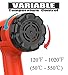 Heat Gun Variable Temperature, Amtake 1800W Hot Air Gun 120°F - 1020°F (50℃~550℃) with 2 Fan Speed, 4 Nozzle Attachments for Crafts, Heat shrink tubing, Stripping Paint, Welding