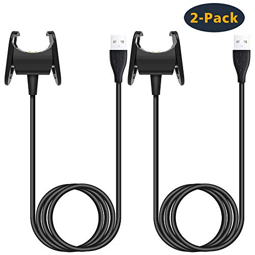 KIMILAR Compatible Fitbit Charge 3 Charger Cable, 3.3Ft Replacement USB Charging Cable Charging Cord with Cable Cradle Dock Adapter Compatible Fitbit Charge 3 HR Fitness Tracker Smart Watch, 2 Pack