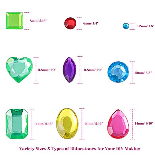 image for Anezus 1126Pcs Rhinestone Stickers Self-Adhesive Bling Craft Jewels Cr