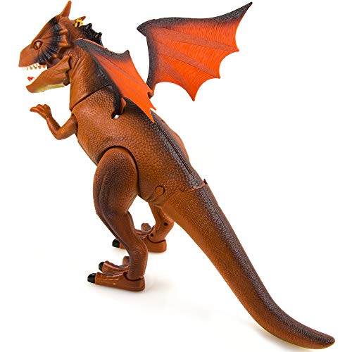Toysery Remote Control Dinosaur Toy for Kids and Toddlers - Realistic Dinosaur Figures Toy with Flashing Lights and Dinosaur Sounds - Great Dinosaur Toy Gift Set (Battery Operated)
