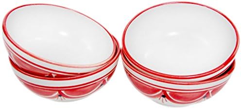 Le Souk Ceramique NJ34 Stoneware Deep Sauce/Ice Cream Bowls, Set of 4, Nejma