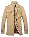wantdo Men's Cotton Classic Military Jacket Durable Stand Collar Chore Coat