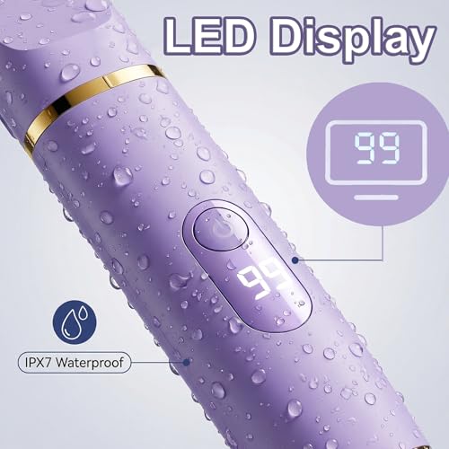 XkuiHF 5 in 1 Women's Electric Shaver, Wet/Dry Trimmer, IPX7 Waterproof, Female Intimate Trimmer for Face, Armpits, Legs, Arms and Bikini (Purple)