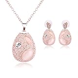 OUFO Fashion Gold Plated Rhinestone Necklace Earring Fashion Jewelry sets (2131)