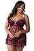 Velvet Kitten Pretty Plus Size Babydoll 512156Q 1X Wine