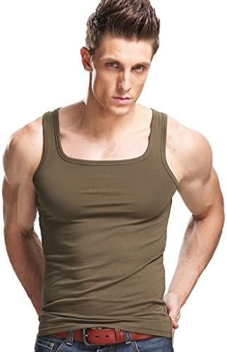 XDIAN Men's Tank Top X-Large(Tag Size 3XL) Army Green