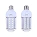15W Daylight LED Corn Light Bulb 100W Incandescent Replacement - E26 Socket 1500Lm Bright 6500K,for Home Lighting Garage Kitchen Bathroom Porch Bedroom Basement Work Shop Outdoor Pole Lamp(2 Pack)