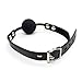 iEFiEL PU Leather Paly Buckle Belt Silicon Mouth Ball Open Breathable Mouth Gag For Men Woman (Black With Locks#2)