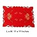 4 Pcs Christmas Embroidered Placemats Heat Resistant Red Table Mats Winter Tray Cloths for Dining Table, Christmas Bells & Hollow Out Lace(11 x 17 Inches)