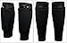 CM Youth Teenager Shin Guard Sleeves, 1 Pair, Black Color, with Marble Pattern Drawstring Pouch Bag