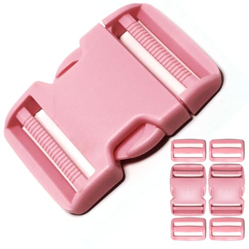 Buckle for 2 inch Webbing Straps, Side Release Buckles 2 Set + 4PCS Tri-glide Slide Plastic Clip Fit 2