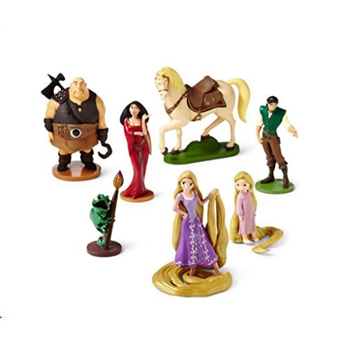 Disney Princess Tangled Rapunzel Figure Play Set - 7 Piece Figurine Cake Toppers Playset
