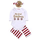 Weixinbuy Newborn Baby Boy Girl Christmas Pattern Bodysuit Romper Jumpsuit Outfits Clothes (80(6-9 Months), My First Christmas Pattern)