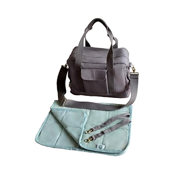 Organic Canvas Diaper Bag with Stroller Straps & Changing Pad