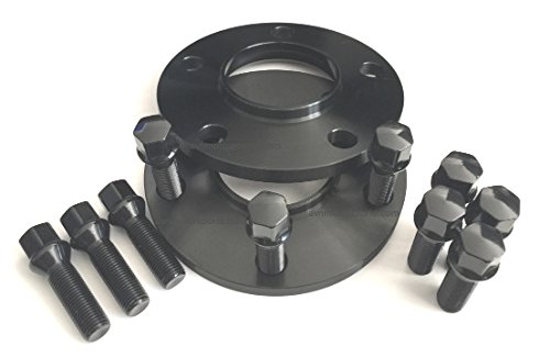 2pcs 12mm 5x120 HubCentric Wheel Rim Spacers 72.56mm / 72.6mm Hub Bore With Black Bolts - Fit Most BMW ((10) 12x1.5 40mm Shank Bolts)