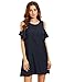 Milumia Women's Summer Cold Shoulder Ruffle Sleeves Shift Dress Navy L