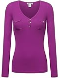 FPT Womens Long Sleeve V-Neck Henley Top (S-3XL)
